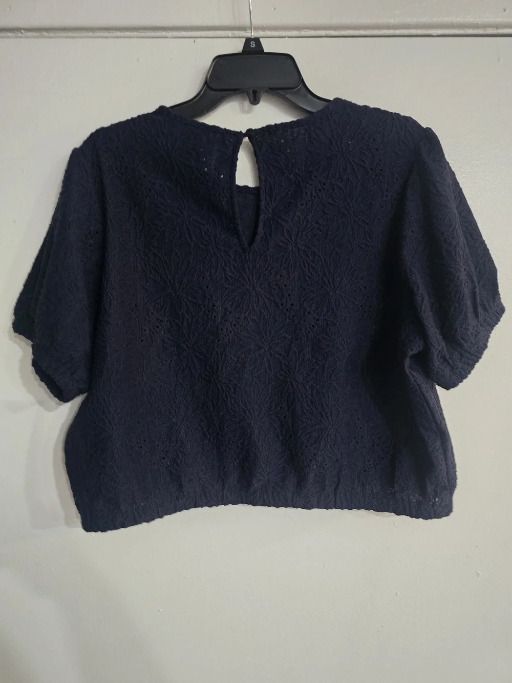 Women's MICHAEL KIRS Navy Eyelet Tiered 2 PC SHIRT/Skirt - Classic Navy.